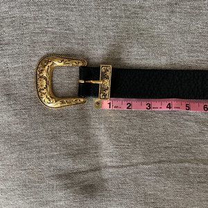 B-LOW THE BELT Frank Leather Belt / Black Gold / Size Small